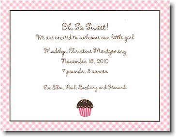 Boatman Geller - Cupcake Birth Announcements/Invitations