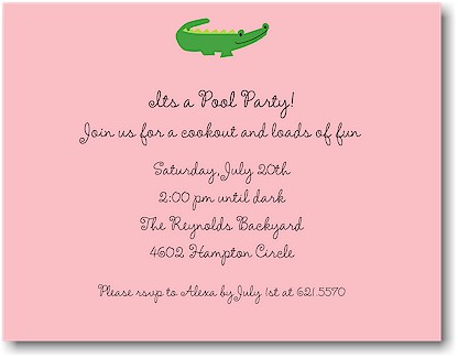 Boatman Geller - Pink Alligator Birth Announcements/Invitations