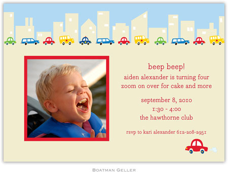 Boatman Geller - Cars Photo Birth Announcements & Invitations Boatman Geller - Cars Photo Birth Announcements & Invitations