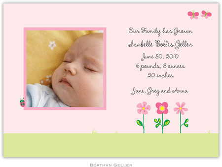 Boatman Geller - Garden Photo Birth Announcements & Invitations