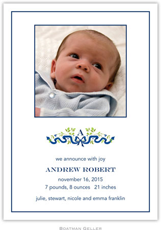 Boatman Geller - Ribbon Navy Photo Birth Announcements & Invitations