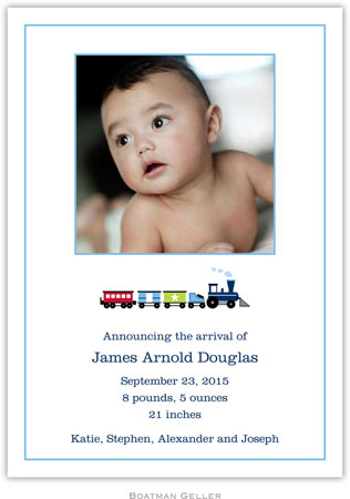 Boatman Geller - Choo Choo Train Photo Birth Announcements & Invitations