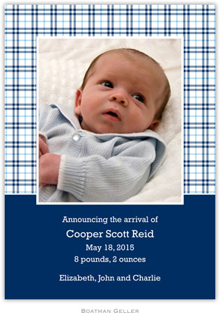 Boatman Geller - Baxter Check Photo Birth Announcements