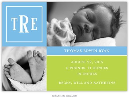 Boatman Geller - Peyton Cornflower Photo Birth Announcements