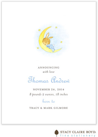 Stacy Claire Boyd Birth Announcement - Twinkle Twinkle - Blue