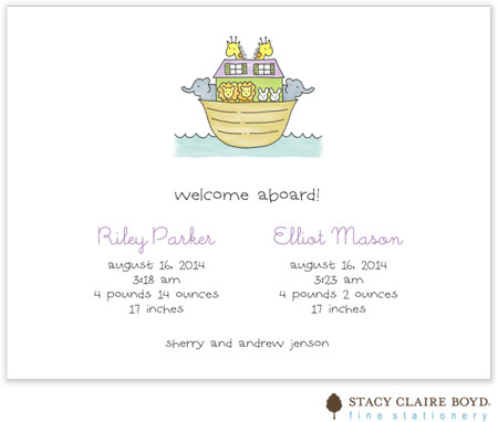 Stacy Claire Boyd Birth Announcement - Two by Two Stacy Claire Boyd Birth Announcement - Two by Two