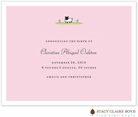 Stacy Claire Boyd Birth Announcement - Little Lamb - Pink Stacy Claire Boyd Birth Announcement - Little Lamb - Pink