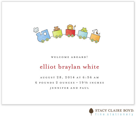 Stacy Claire Boyd Birth Announcement - All Aboard