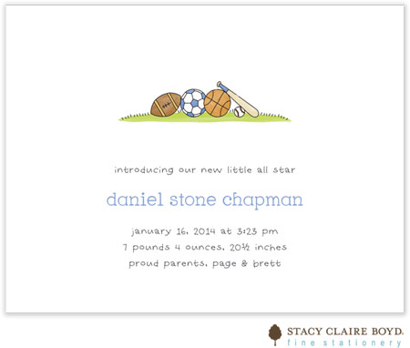 Stacy Claire Boyd Birth Announcement - All Star
