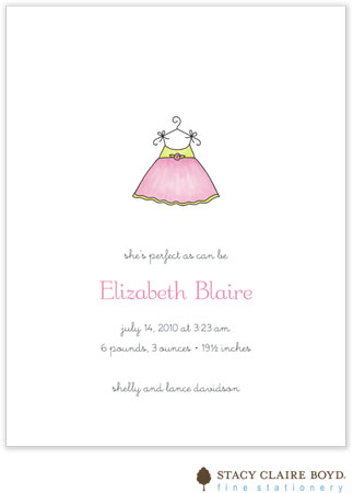 Stacy Claire Boyd Birth Announcement - Dress Up - Pink