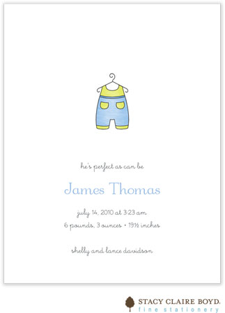 Stacy Claire Boyd Birth Announcement - Dress Up - Blue
