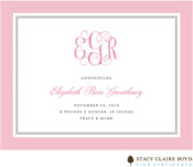 Stacy Claire Boyd Birth Announcement - Announcing Our Love - Pink