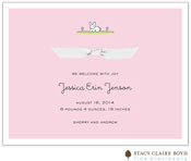 Stacy Claire Boyd Birth Announcement - Little Bunny - Pink with Ribbon