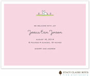 Stacy Claire Boyd Birth Announcement - Little Bunny - Pink no Ribbon