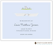 Stacy Claire Boyd Birth Announcement - Little Bunny - Blue with Ribbon
