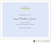 Stacy Claire Boyd Birth Announcement - Little Bunny - Blue no Ribbon