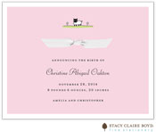 Stacy Claire Boyd Birth Announcement - Little Lamb - Pink with Ribbon