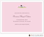 Stacy Claire Boyd Birth Announcement - Little Lamb - Pink no Ribbon