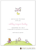 Stacy Claire Boyd Birth Announcement - Over The Moon - Pink