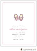 Stacy Claire Boyd Birth Announcement - Baby Steps - Pink
