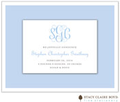 Stacy Claire Boyd Birth Announcement - Simple Border - Blue