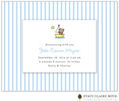 Stacy Claire Boyd Birth Announcement - Stripe - Blue