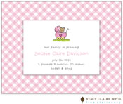 Stacy Claire Boyd Birth Announcement - Plaid - Pink