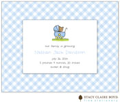Stacy Claire Boyd Birth Announcement - Plaid - Blue