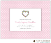 Stacy Claire Boyd Birth Announcement - Swiss Dot - Pink