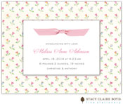 Stacy Claire Boyd Birth Announcement - Spring Tulips with Ribbon