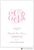 Stacy Claire Boyd Birth Announcement - Powdered Monogram - Pink