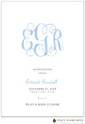 Stacy Claire Boyd Birth Announcement - Powdered Monogram - Blue