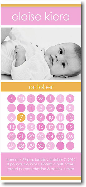 Stacy Claire Boyd Birth Announcement - Calendar Baby Girl (Digital Photo)