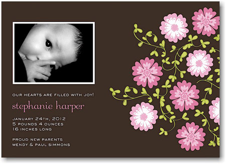 Stacy Claire Boyd Birth Announcement - Secret Garden (Digital Photo)