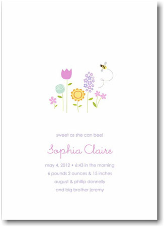 Stacy Claire Boyd Birth Announcement - Baby Garden