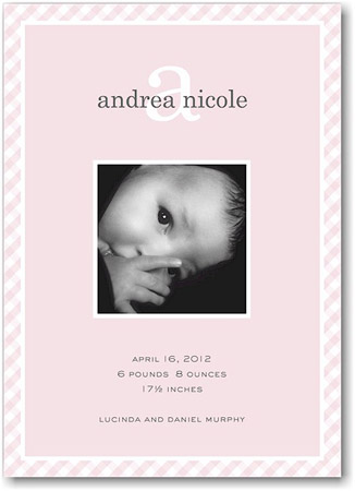 Stacy Claire Boyd Birth Announcement - Preppy Plaid Pink (Digital Photo) Stacy Claire Boyd Birth Announcement - Preppy Plaid Pink (Digital Photo)