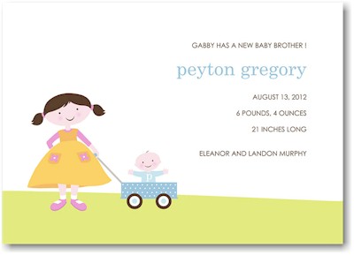 Stacy Claire Boyd Birth Announcement - Little Brother (Style 2)