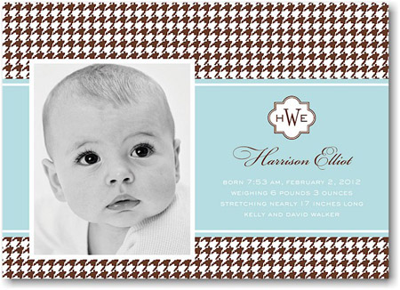 Stacy Claire Boyd Birth Announcement - Handsome Houndstooth (Digital Photo) Stacy Claire Boyd Birth Announcement - Handsome Houndstooth (Digital Photo)