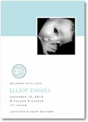 Stacy Claire Boyd Birth Announcement - Simply Monogrammed Blue (Digital Photo)