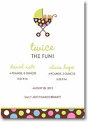 Stacy Claire Boyd Birth Announcement - Twin Polka Pram