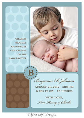 Take Note Designs Digital Photo Birth Announcements - Benjamin Eli Brothers Take Note Designs Digital Photo Birth Announcements - Benjamin Eli Brothers