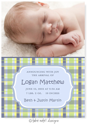 Take Note Designs Digital Photo Birth Announcements - Logan Matthew Take Note Designs Digital Photo Birth Announcements - Logan Matthew