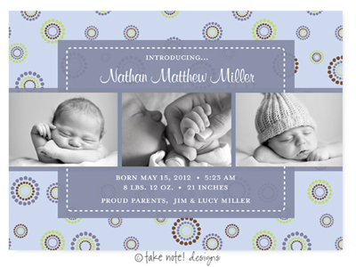 Take Note Designs Digital Photo Birth Announcements - Nathan Matthew Take Note Designs Digital Photo Birth Announcements - Nathan Matthew