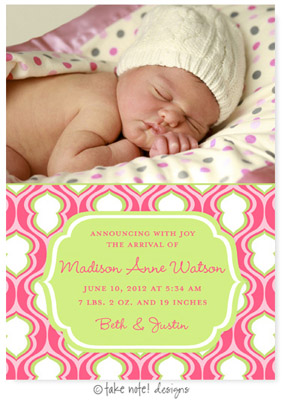 Take Note Designs Digital Photo Birth Announcements - Madison Anne Take Note Designs Digital Photo Birth Announcements - Madison Anne