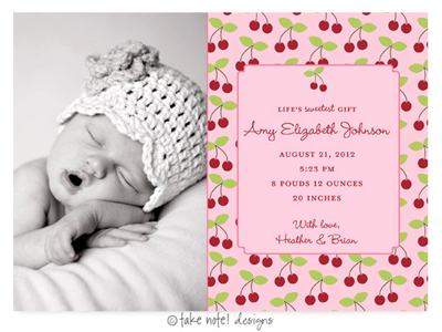 Take Note Designs Digital Photo Birth Announcements - Amy Elizabeth Take Note Designs Digital Photo Birth Announcements - Amy Elizabeth