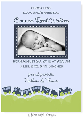 Take Note Designs Digital Photo Birth Announcements - Connor Reed