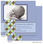 Take Note Designs Digital Photo Birth Announcements - Finnigan Riley Argyle Band