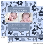 Take Note Designs Digital Photo Birth Announcements - Elliott Reed Animals