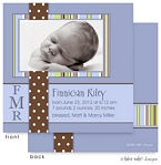 Take Note Designs Digital Photo Birth Announcements - Finnigan Riley Polka Dot Band