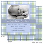 Take Note Designs Digital Photo Birth Announcements - Andrew Lewis Baby Plaid